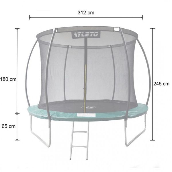 Батут дитячий 312 см з внутрішньою сіткою та драбинкою Atleto зелений + в подарунок м&apos;ячик 21000503 фото
